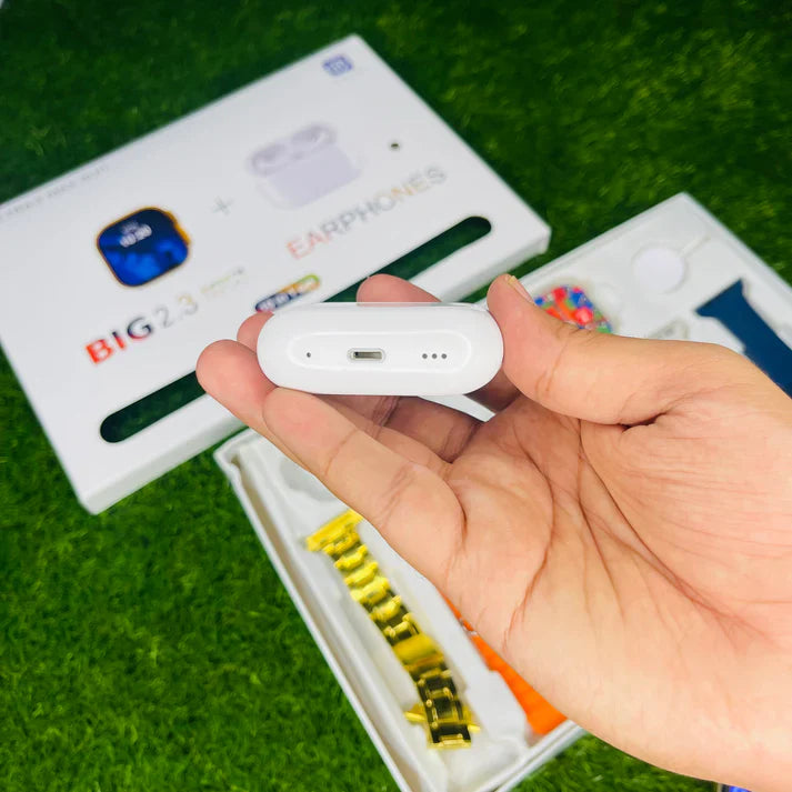 i20 Ultra 2 Max Smartwatch Combo – 10-in-1 Deal with 7 Straps & AirPods Pro 2 - Tech Aura