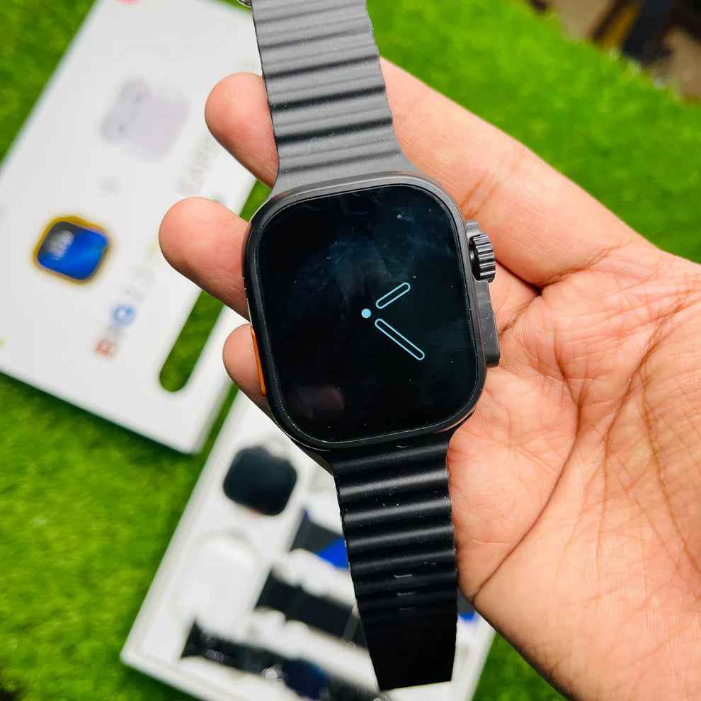 i20 Ultra 2 Max Smartwatch Combo – 10-in-1 Deal with 7 Straps & AirPods Pro 2 - Tech Aura